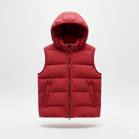 "Sleek Sleeveless Hooded Puffer Jacket – Lightweight, Cozy & Modern, Warm & Stylish"