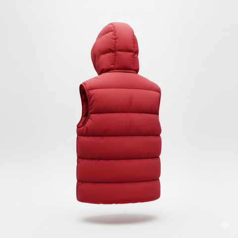 "Sleek Sleeveless Hooded Puffer Jacket – Lightweight, Cozy & Modern, Warm & Stylish"